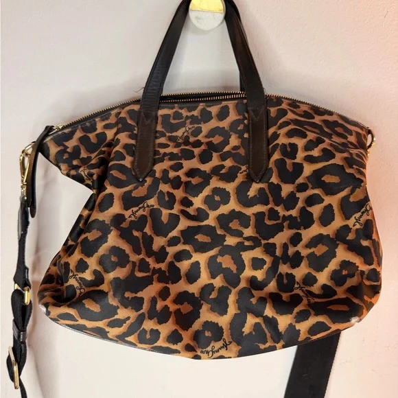 Jimmy Choo Black and Brown Leopard Shoulder Bag - Picture 8 of 14